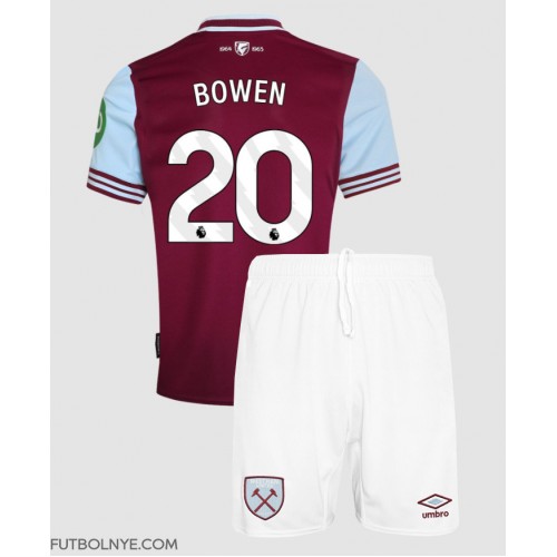 Camiseta West Ham United Jarrod Bowen #20 Primera Equipación para niños 2024-25 manga corta (+ pantalones cortos)